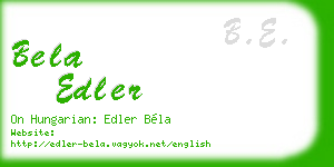 bela edler business card